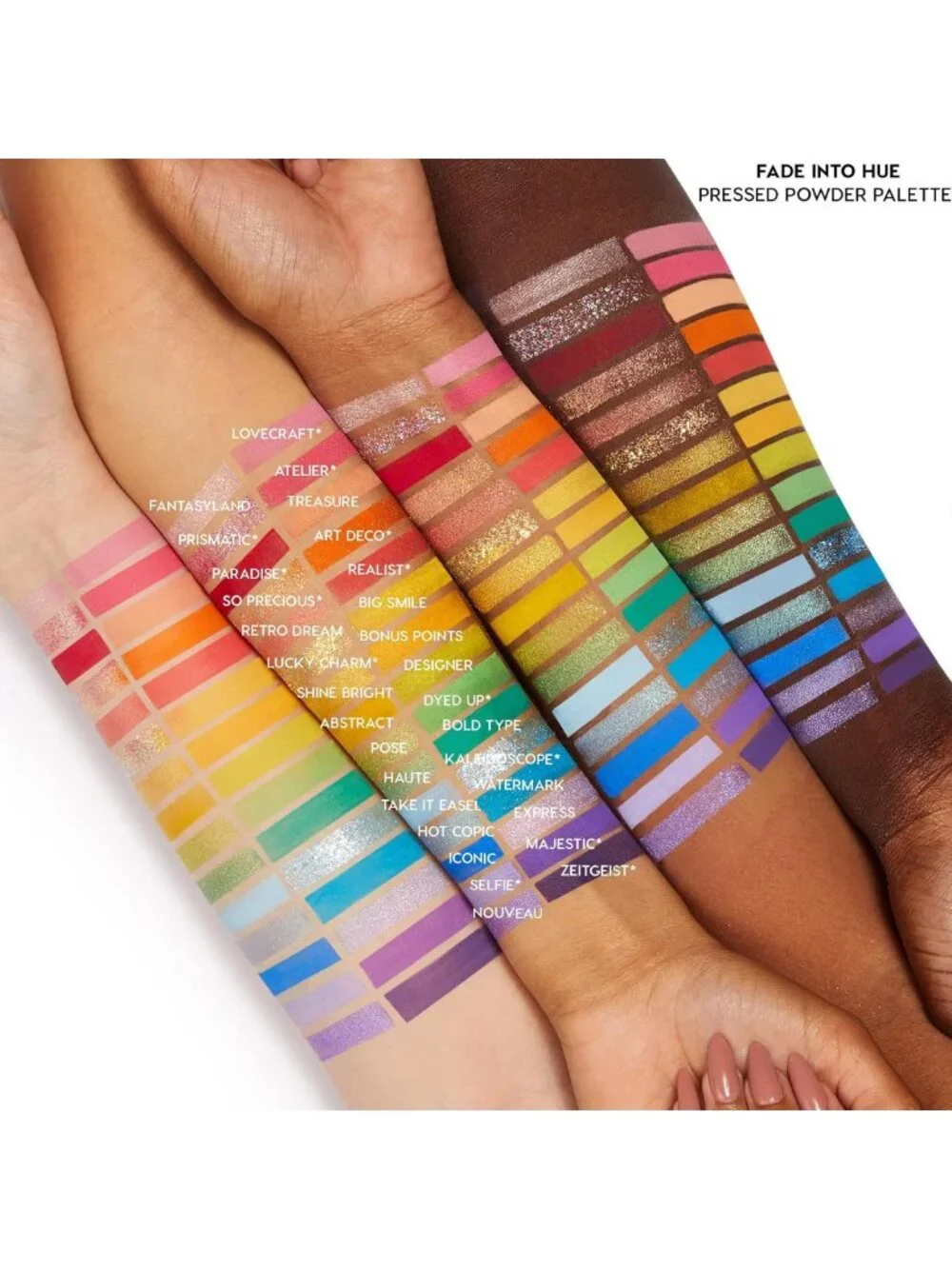 Vibrant Multi-Color Eyeshadow Palette - Matte, Metallic & Glitter Finishes